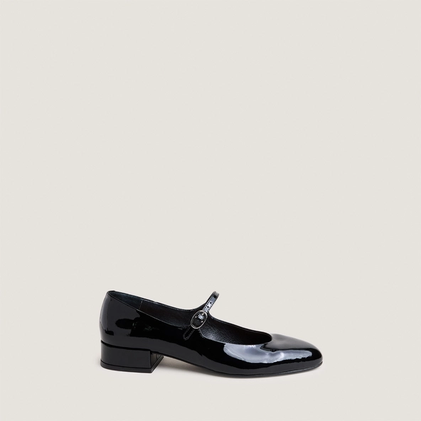 Babies &agrave; petits talons en vernis noir | DESANCE | Jonak