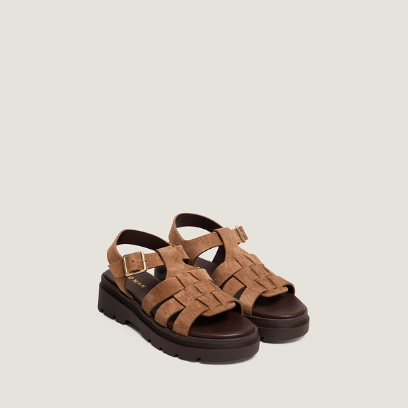 Sandales à semelles crantées en croûte taupe | LOUISIANE | Jonak