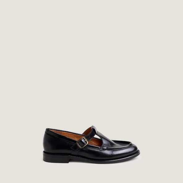 Mocassins à brides en cuir noir | DESERT | Jonak