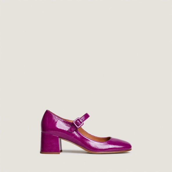 Babies à talons en vernis plissé violet | DITTUS | Jonak