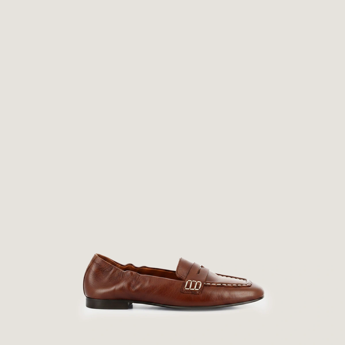 Mocassins à bouts carrés en cuir vieilli châtaigne | DIGITAL | Jonak