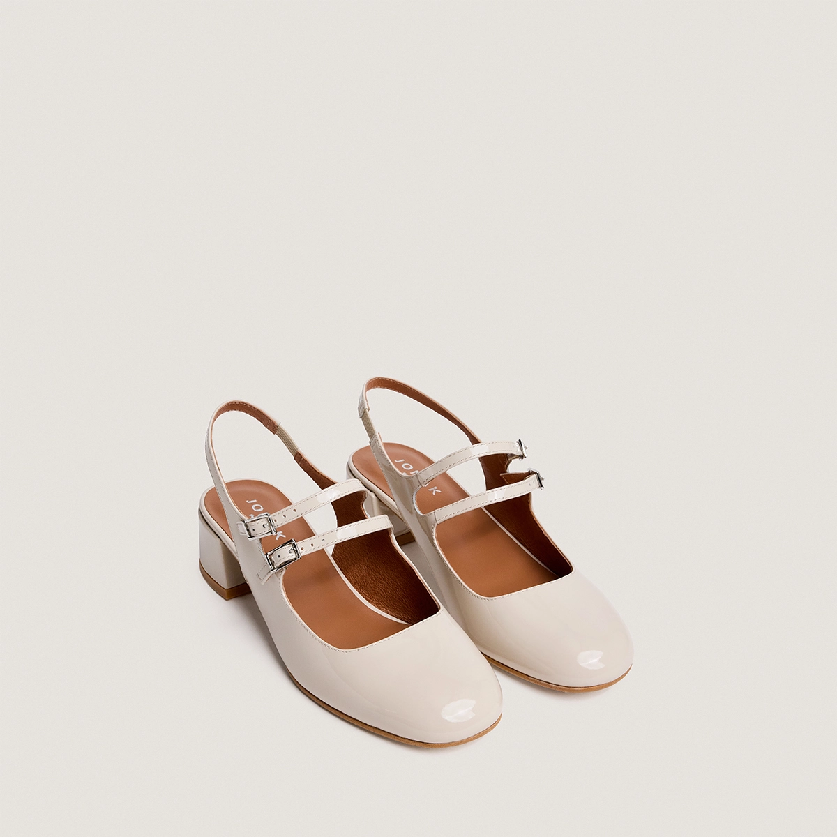 Babies slingbacks à doubles brides en vernis écru | DRIBBLE | Jonak