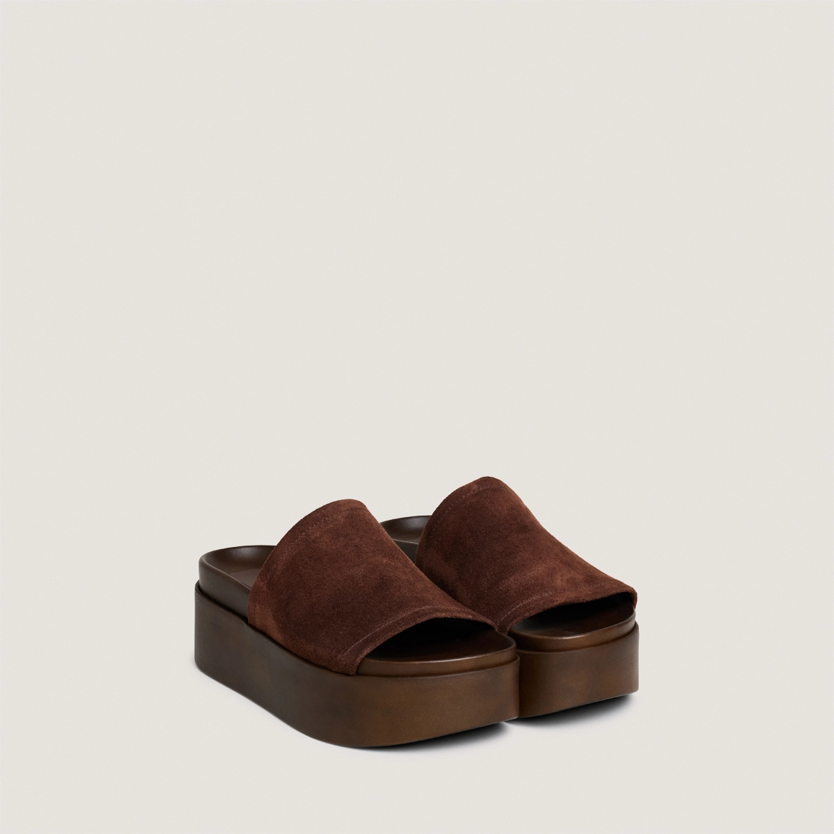 Mules à plateformes en croûte marron foncé | ETHEL | Jonak