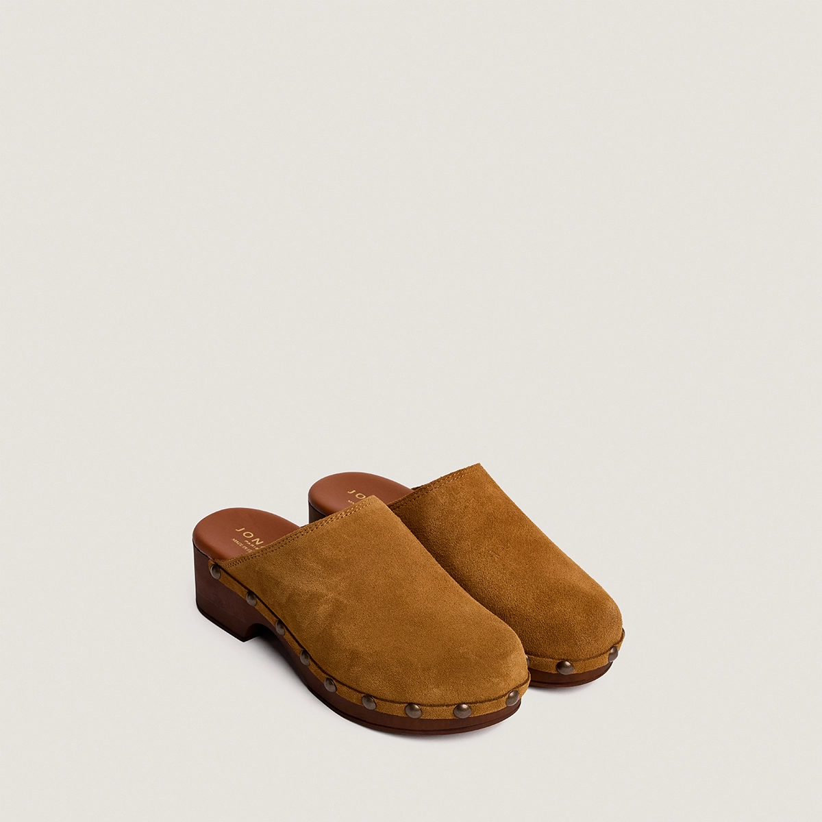 Mules à plateformes en croûte tabac | NAKY | Jonak