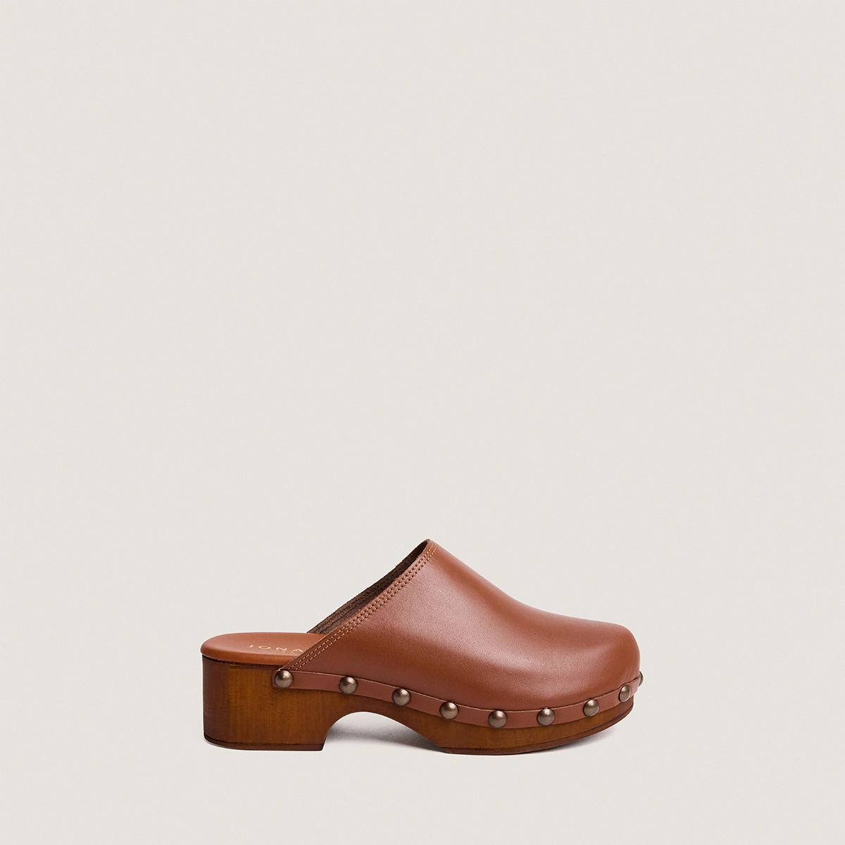Mules à plateformes en cuir cognac | NAKY | Jonak