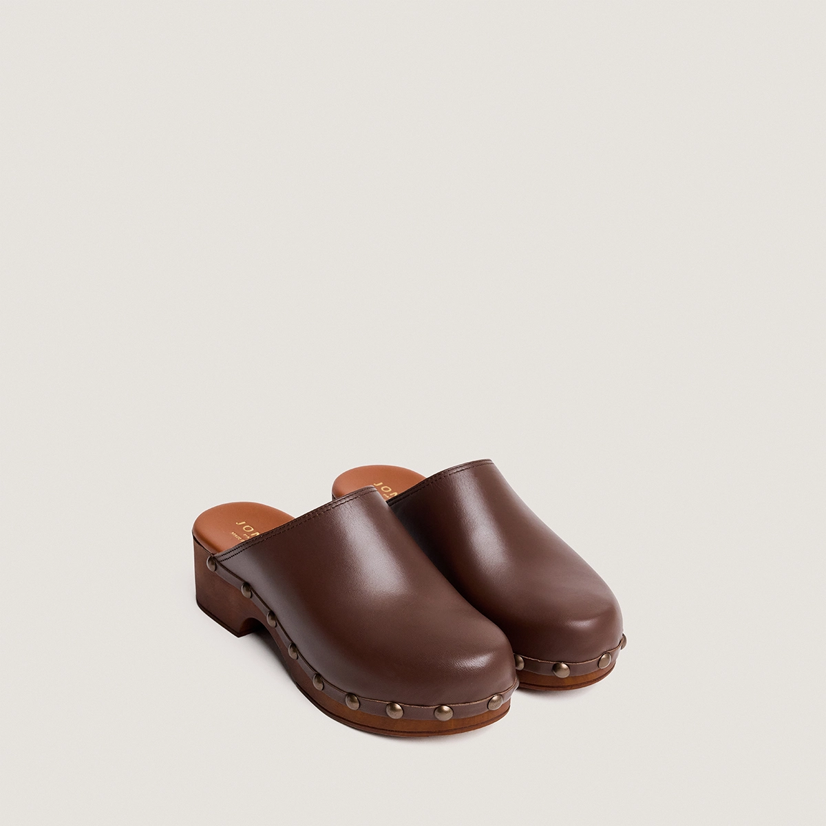 Mules à plateformes en cuir marron foncé | NAKY | Jonak