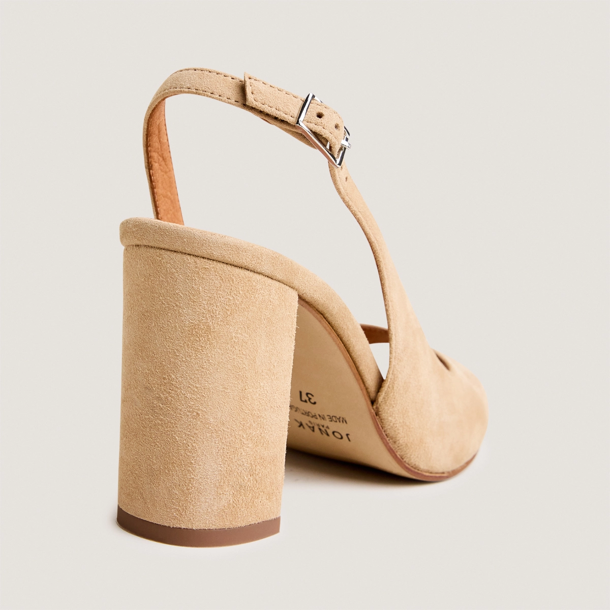 Sandales slingbacks en velours camel | DEBOUT | Jonak