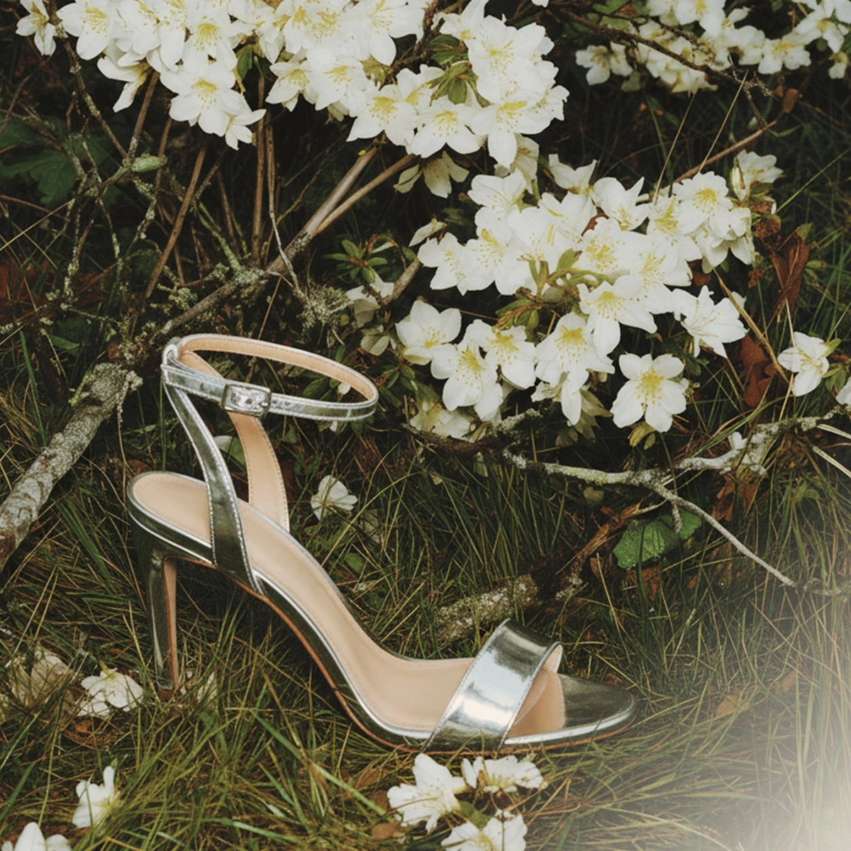 Sandales à talons hauts et brides chevilles en cuir miroir argent | DILECTA | Jonak