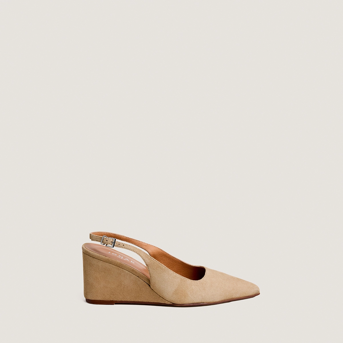 Escarpins slingbacks compensés en velours camel | DIXTINE | Jonak