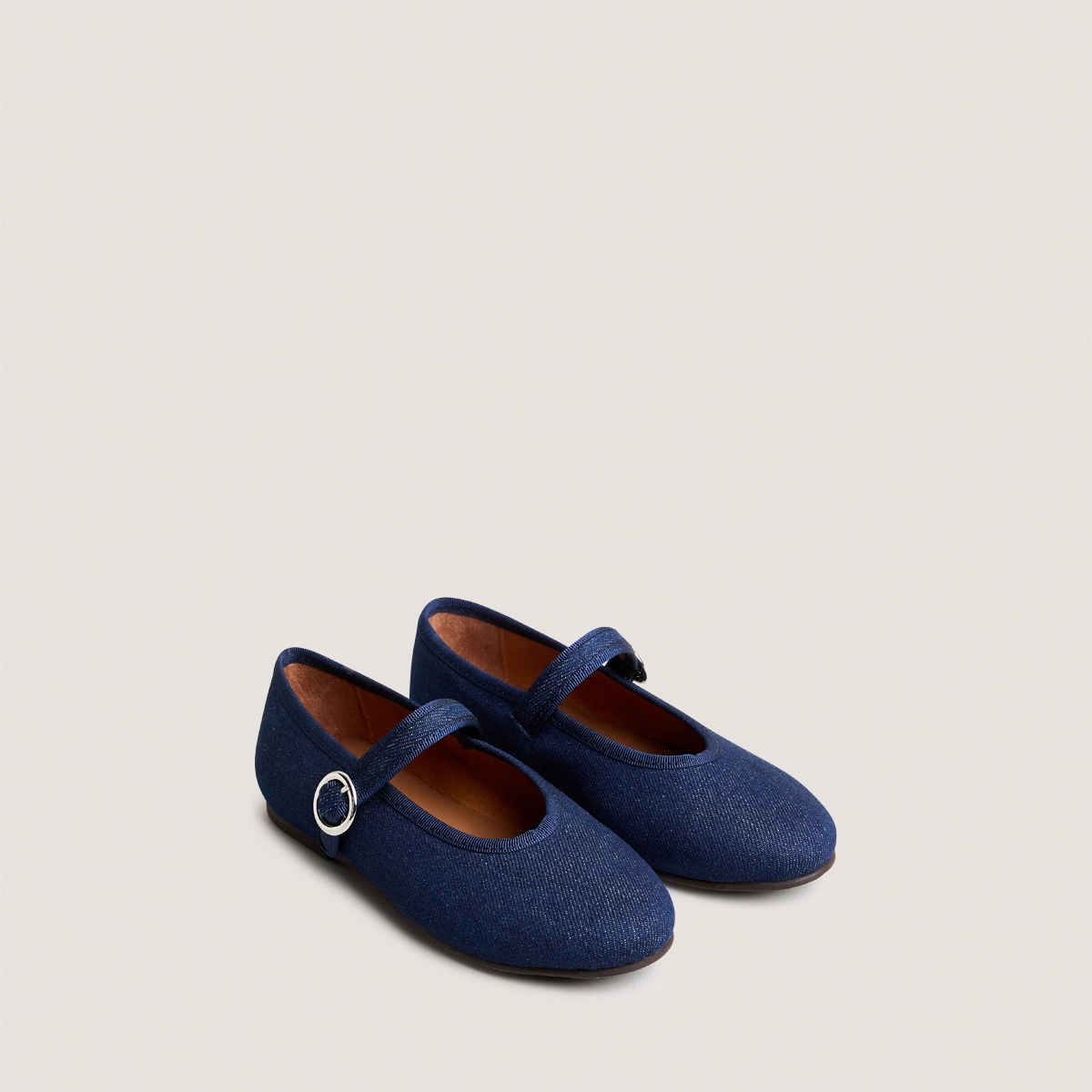 Ballerines &agrave; brides et boucles ajustables - Capsule mini en jeans bleu fonc&eacute; | MINI DEESSE | Jonak