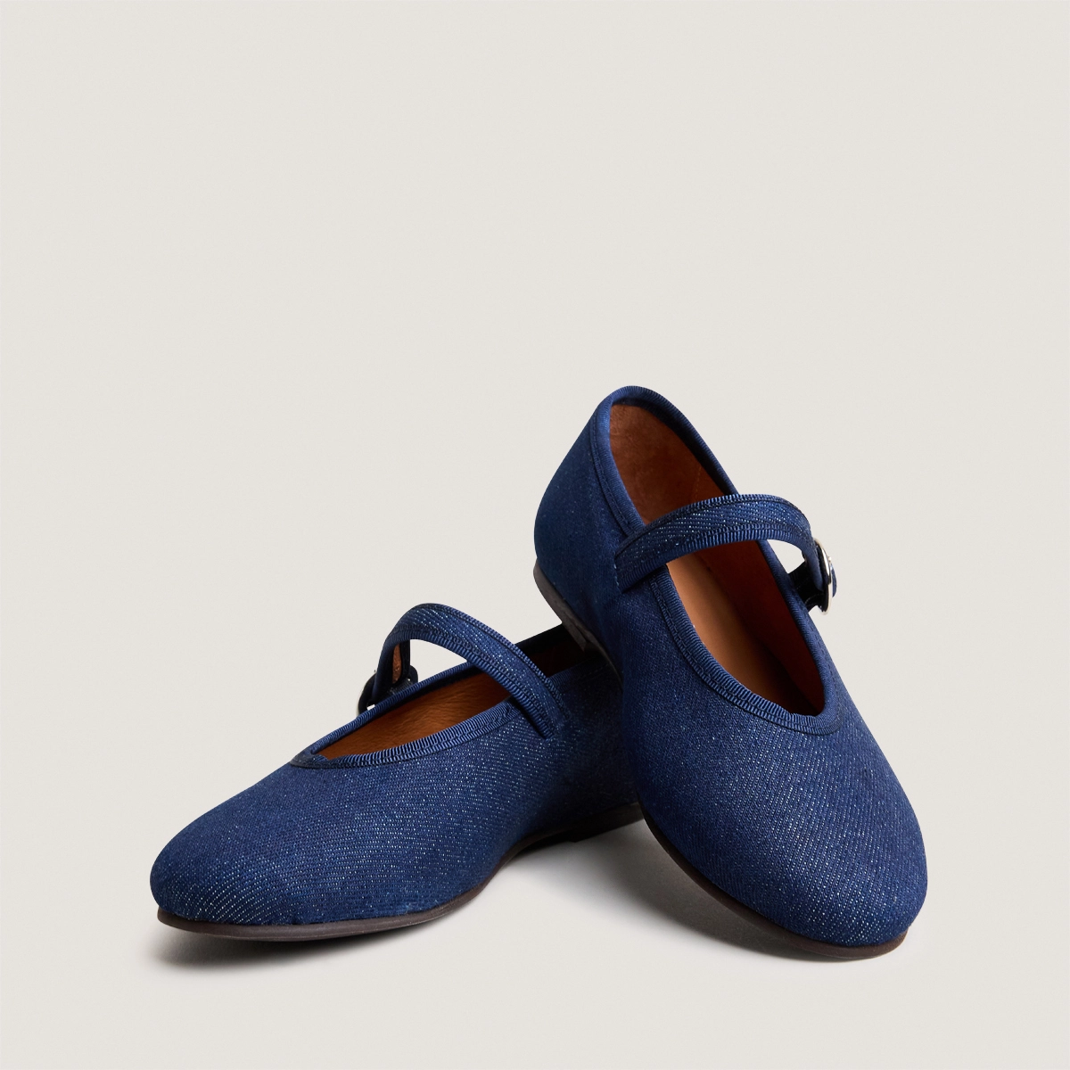 Ballerines &agrave; brides et boucles ajustables - Capsule mini en jeans bleu fonc&eacute; | MINI DEESSE | Jonak