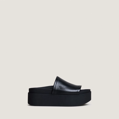 Mules &agrave; plateformes en cuir noir | ETHEL | Jonak