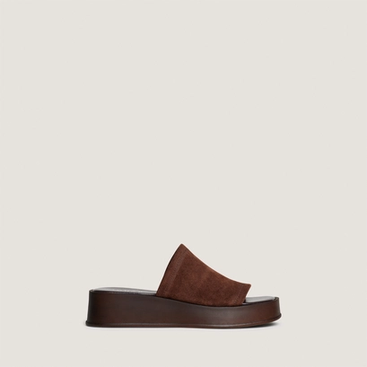 Mules &agrave; plateformes en cro&ucirc;te marron fonc&eacute; | EVANN | Jonak