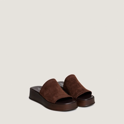 Mules &agrave; plateformes en cro&ucirc;te marron fonc&eacute; | EVANN | Jonak