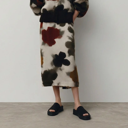 Mules &agrave; plateformes en textile noir | EVANN | Jonak