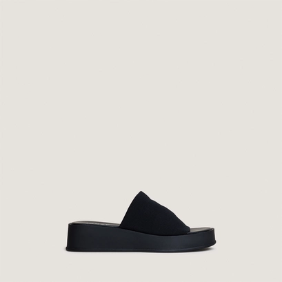 Mules &agrave; plateformes en textile noir | EVANN | Jonak