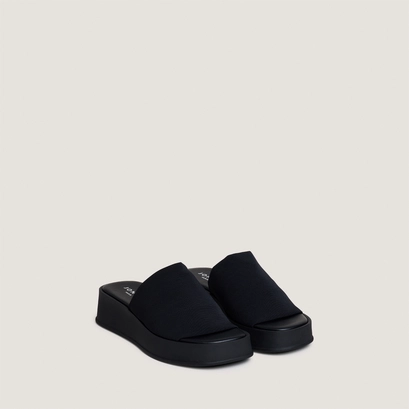 Mules &agrave; plateformes en textile noir | EVANN | Jonak
