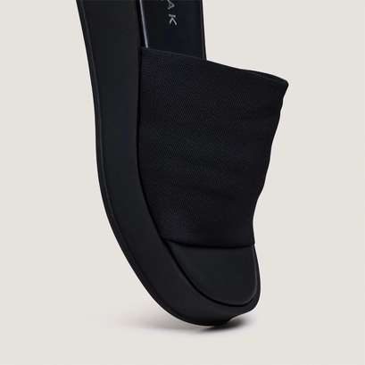 Mules &agrave; plateformes en textile noir | EVANN | Jonak