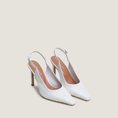 Escarpins slingbacks à bouts pointus blanc