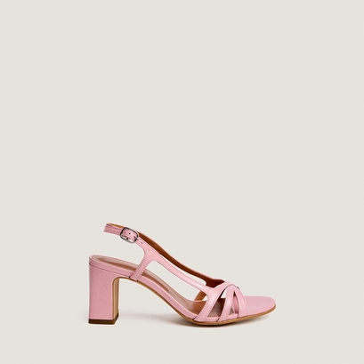 Sandales &agrave; hauts talons en vernis pliss&eacute; rose p&eacute;tale | VAIANA | Jonak