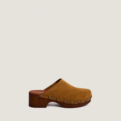 Mules &agrave; plateformes en cro&ucirc;te tabac | NAKY | Jonak