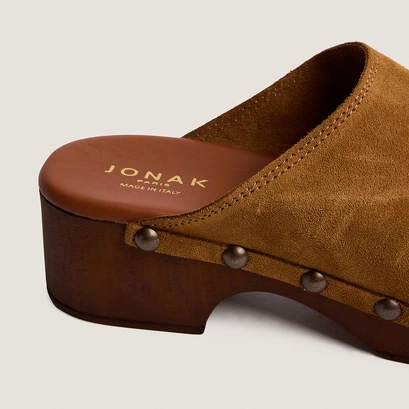 Mules &agrave; plateformes en cro&ucirc;te tabac | NAKY | Jonak