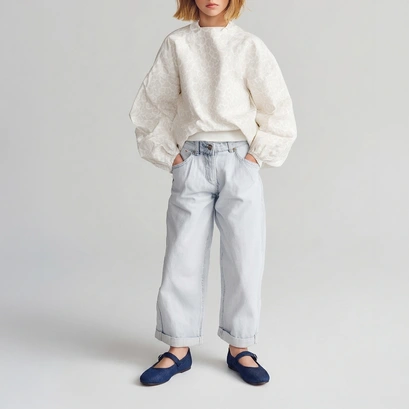 Ballerines &agrave; brides et boucles ajustables - Capsule mini en jeans bleu fonc&eacute; | MINI DEESSE | Jonak