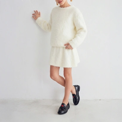 Mocassins &agrave; bouts ronds et c&oelig;ur - Capsule mini en cuir glac&eacute; noir | MINI DONJUAN | Jonak