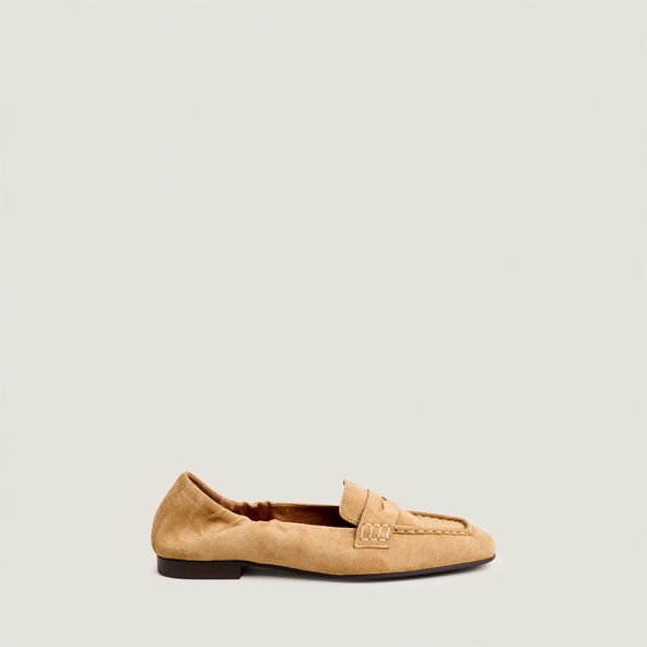 Mocassins à bouts carrés en velours camel | DIGITAL | Jonak