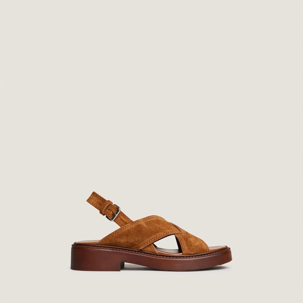 Sandales à brides entrelacées en croûte cognac | ELIO | Jonak
