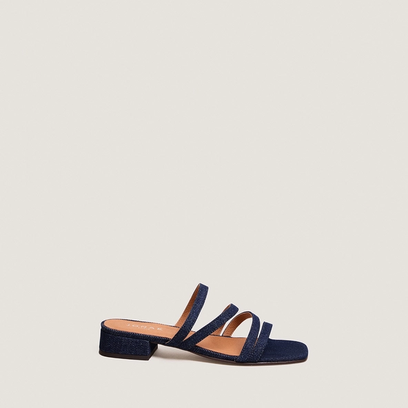 Mules à petits talons et brides fines en jeans bleu foncé | ALPILLES | Jonak