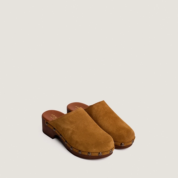 Mules à plateformes en croûte tabac | NAKY | Jonak