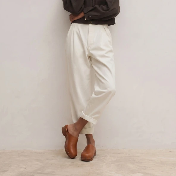 Mules à plateformes en cuir cognac | NAKY | Jonak