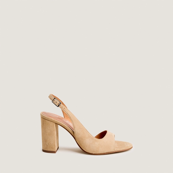 Sandales slingbacks en velours camel | DEBOUT | Jonak