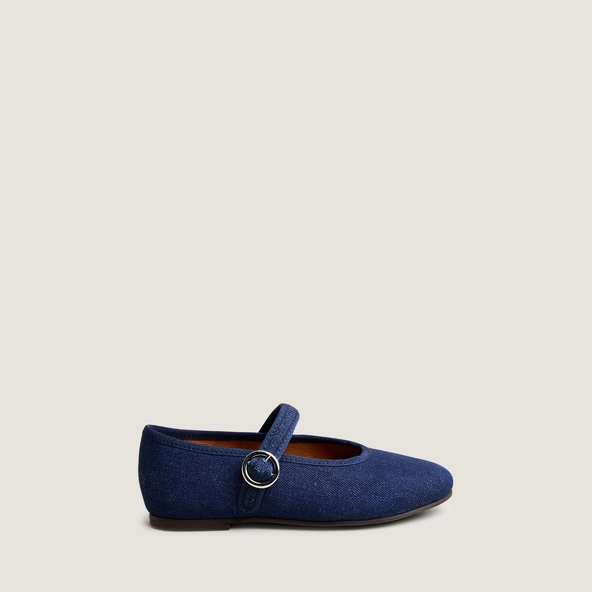 Ballerines &agrave; brides et boucles ajustables - Capsule mini en jeans bleu fonc&eacute; | MINI DEESSE | Jonak