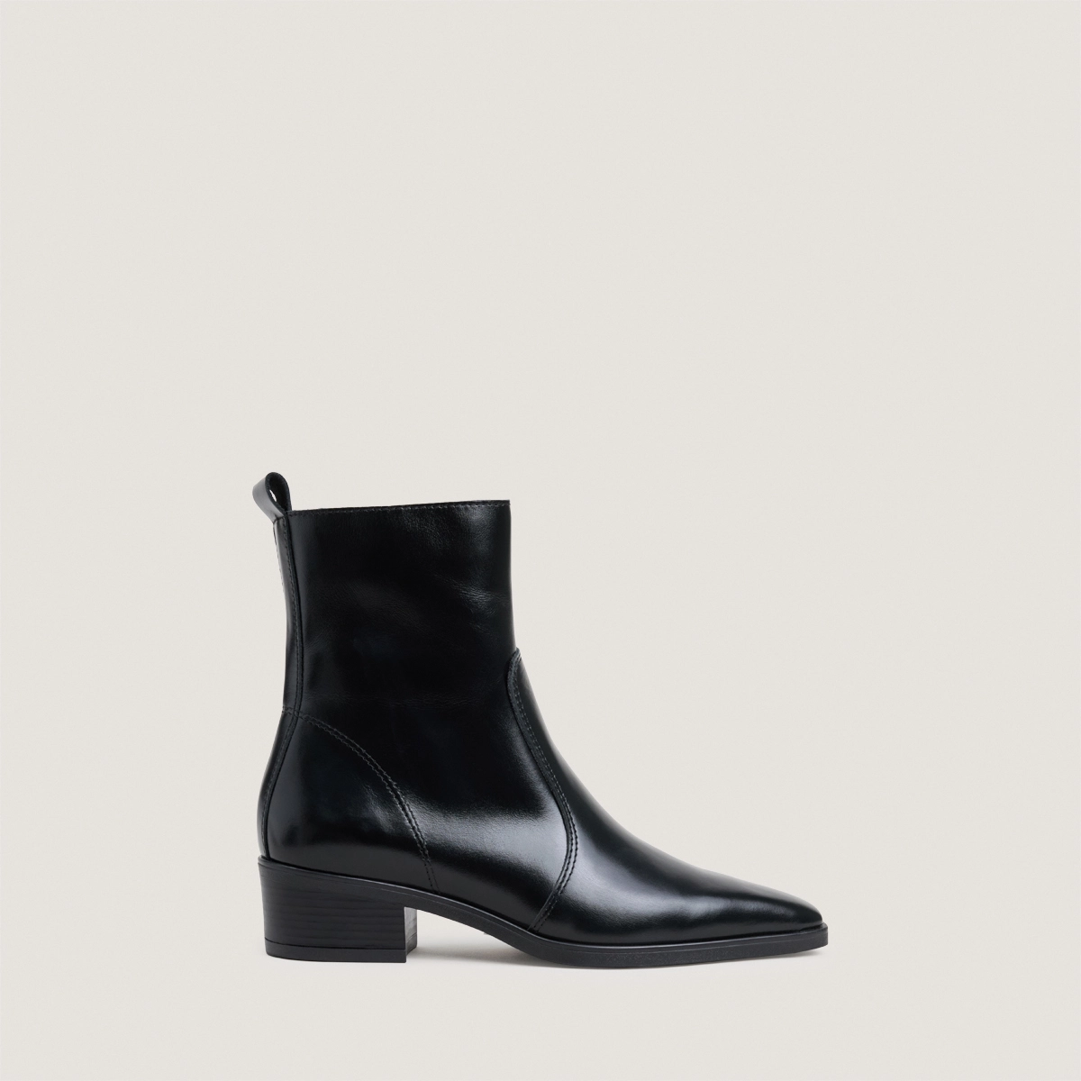 Bottines à petits talons en cuir noir | NACRE | Jonak
