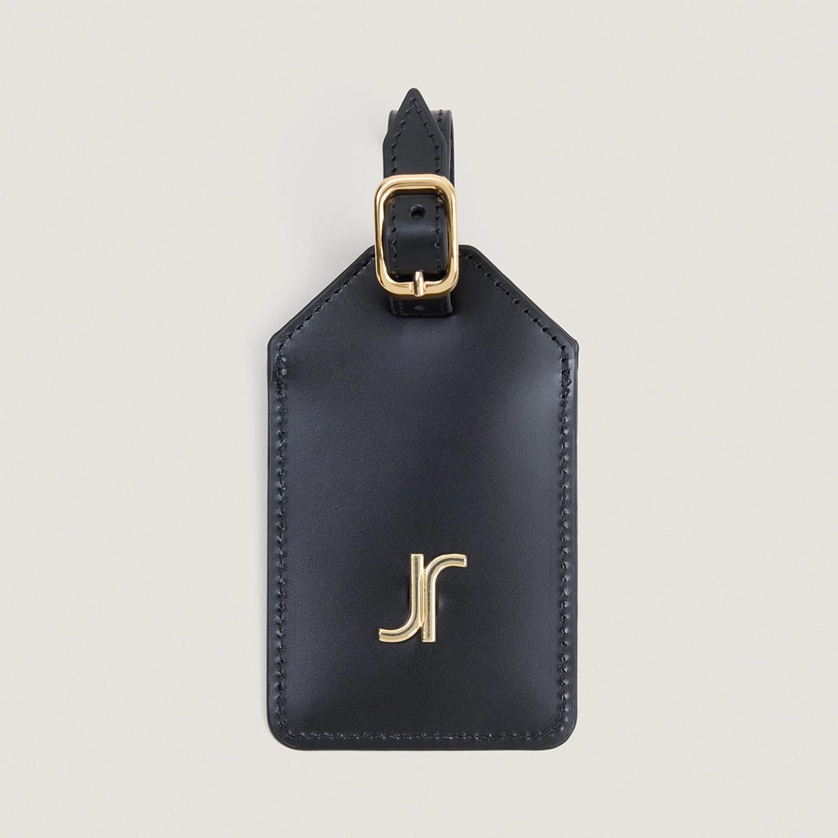 Porte-adresse avec monogramme en cuir noir | PORTE-ADRESSE | Jonak