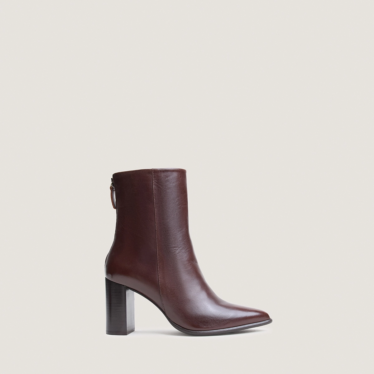 Bottines à fermetures éclairs arrières en cuir marron | PIXI | Jonak