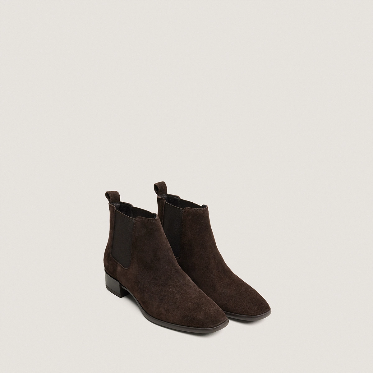 Boots à élastiques et talons plats en croûte marron foncé | PHLEANDRE | Jonak