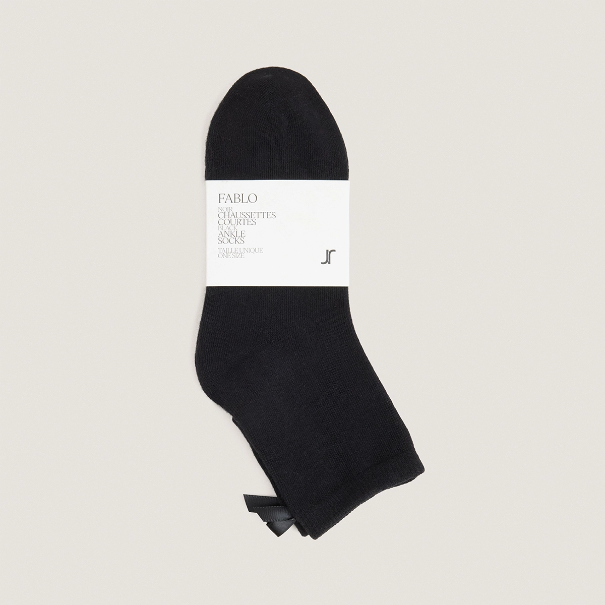 Chaussettes courtes à nœuds en textile noir | FABLO | Jonak