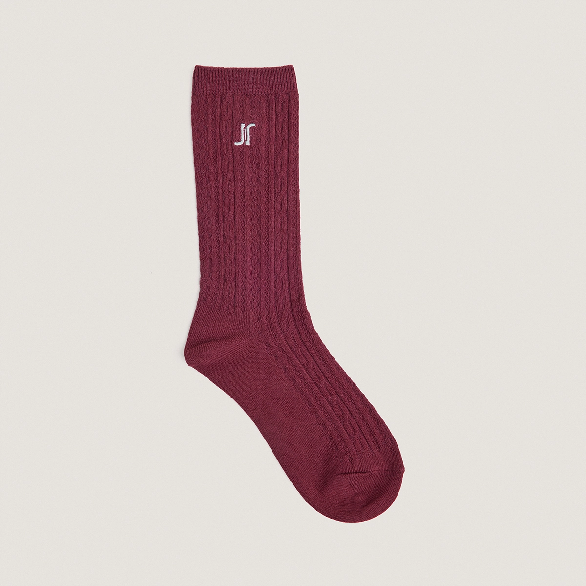 Chaussettes hautes à monogrammes en textile bordeaux | FAUSTINE | Jonak