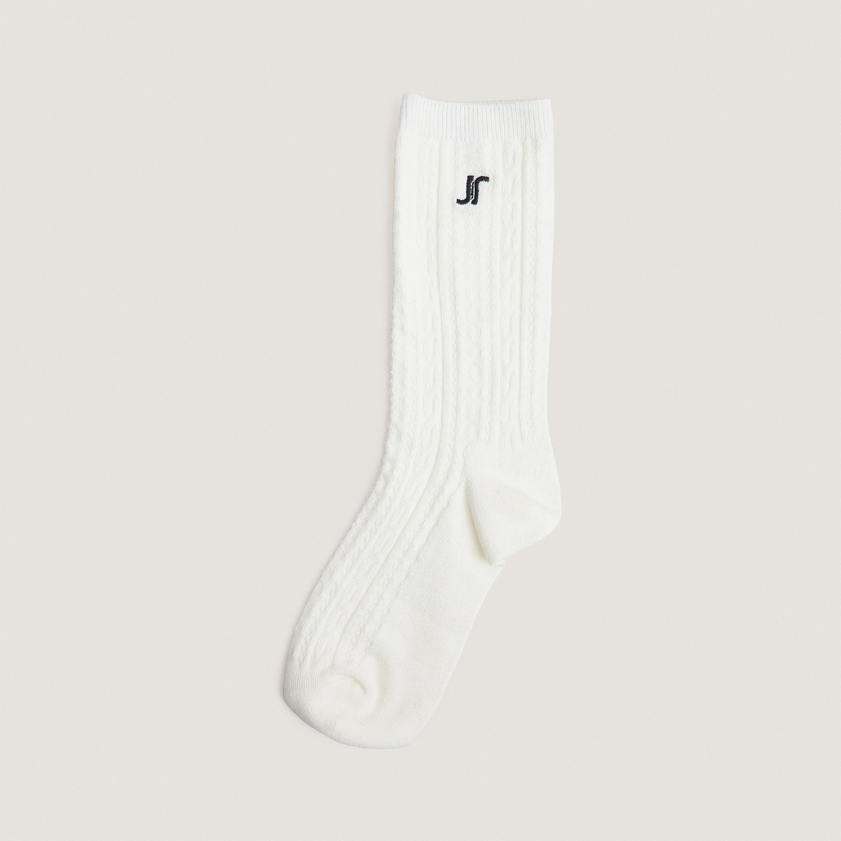 Chaussettes hautes à monogrammes en textile écru | FAUSTINE | Jonak