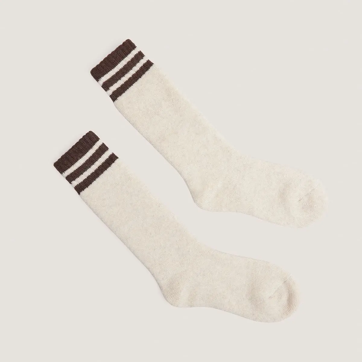 Chaussettes hautes à bandes en textile beige et textile noir | FELIX | Jonak