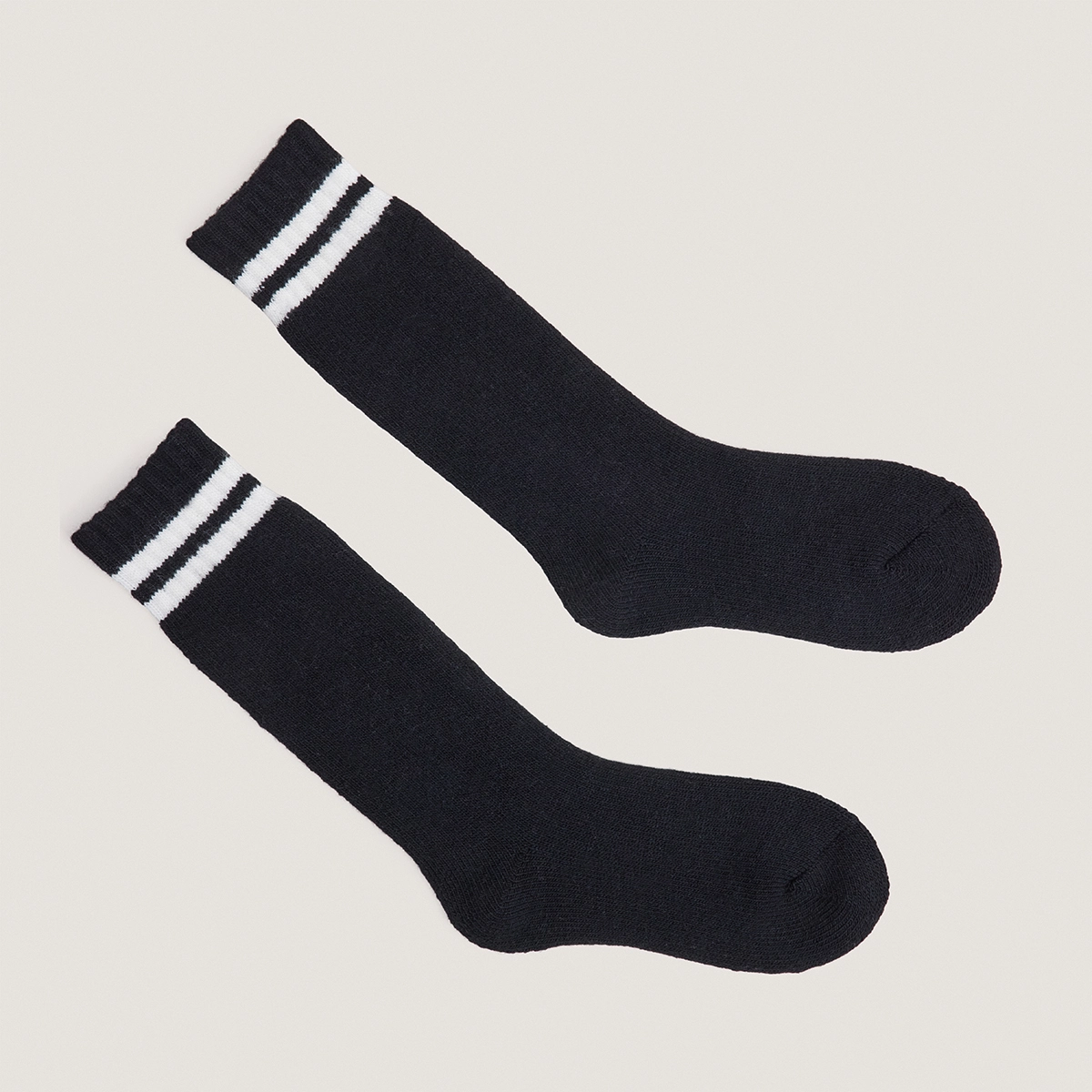 Chaussettes hautes à bandes en textile noir et textile blanc | FELIX | Jonak