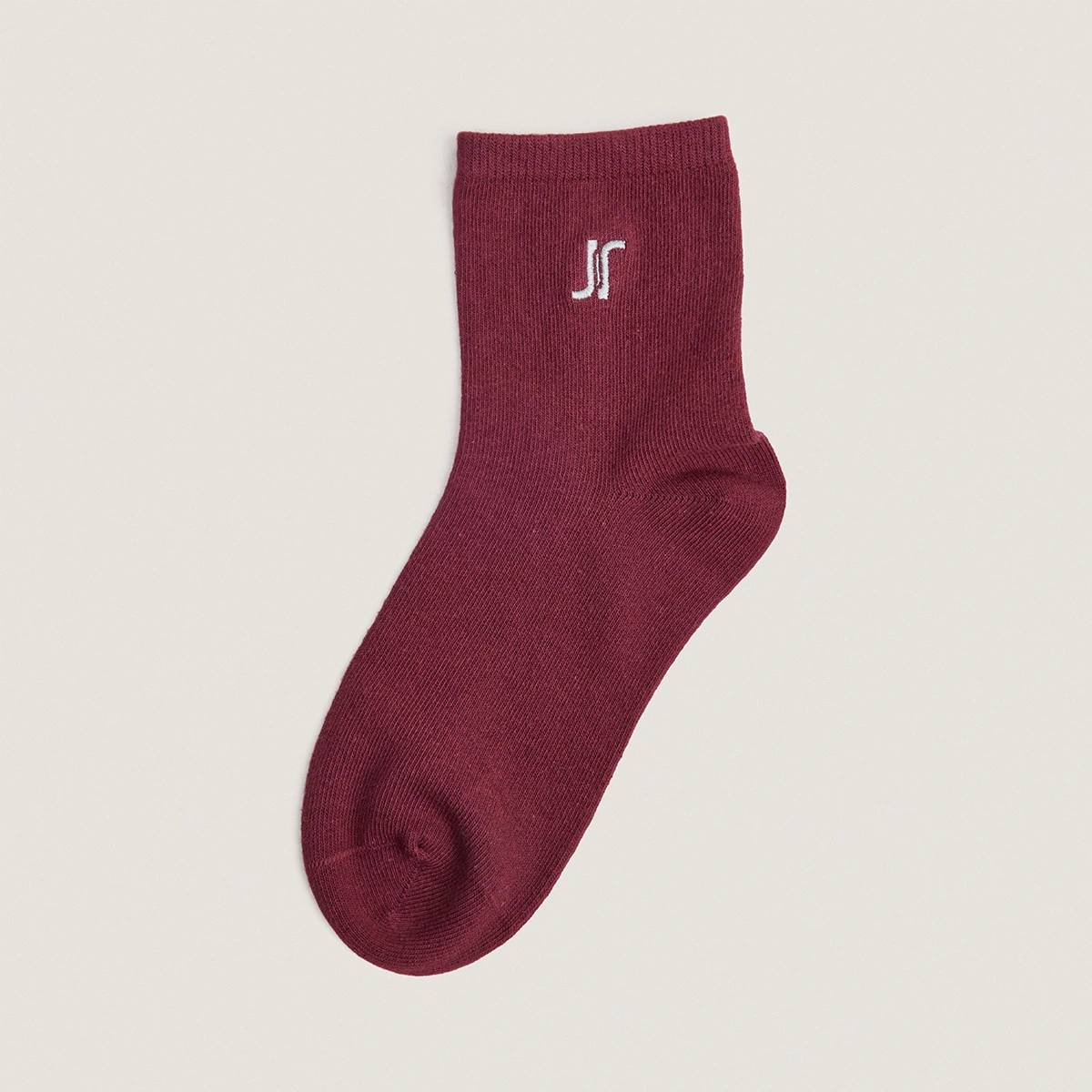 Chaussettes courtes à monogrammes en textile bordeaux | FLORIAN | Jonak