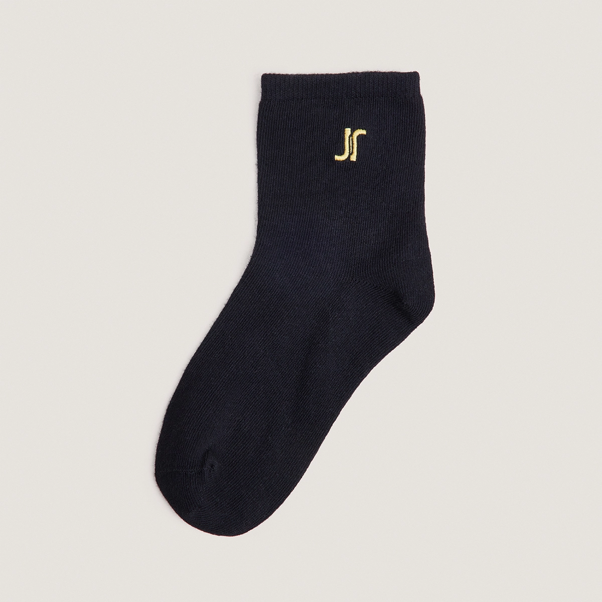 Chaussettes courtes à monogrammes en textile noir | FLORIAN | Jonak