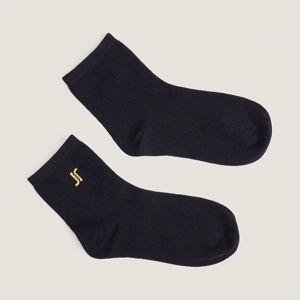 Chaussettes courtes à monogrammes en textile noir | FLORIAN | Jonak