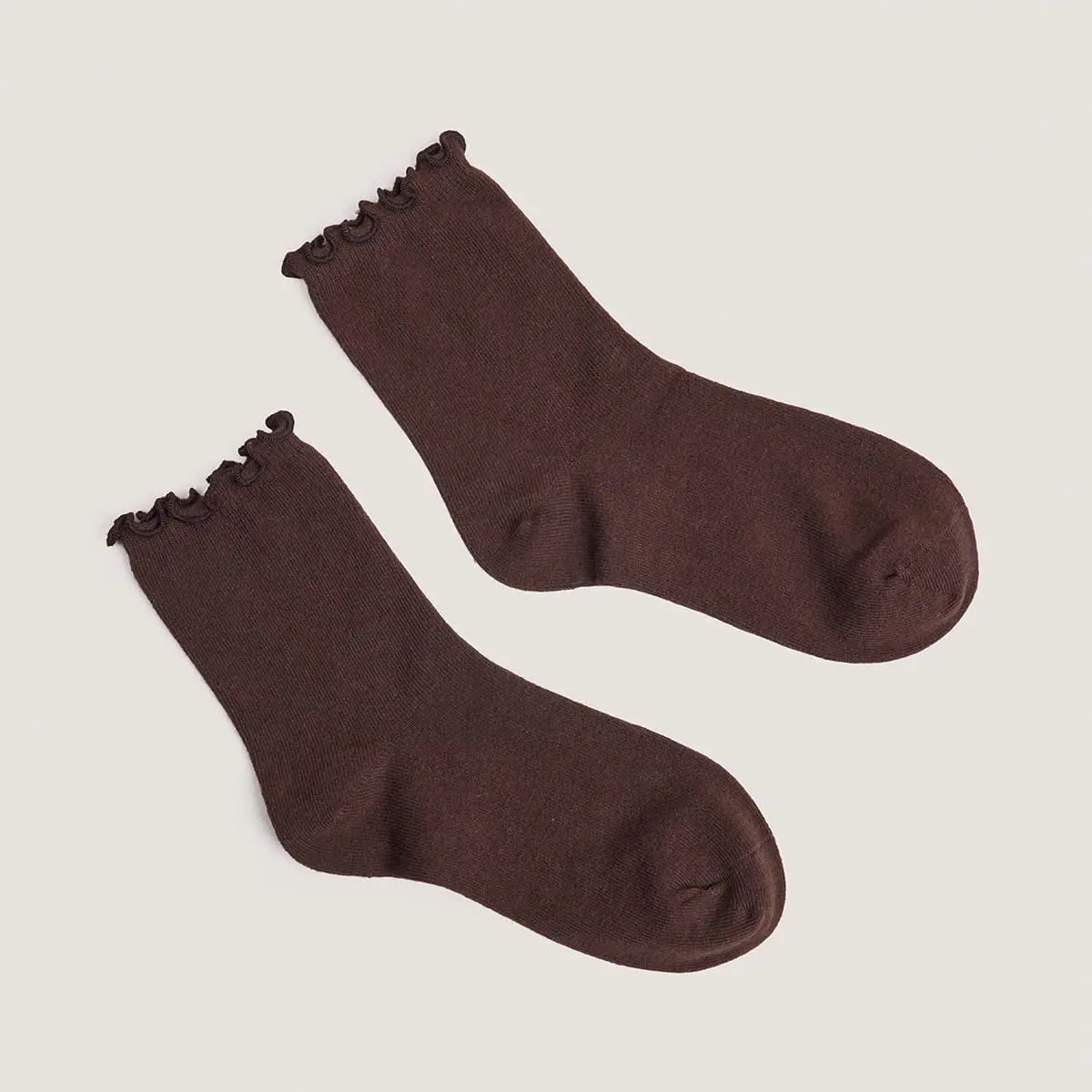 Chaussettes courtes à bordures en textile marron | FOUFOU | Jonak