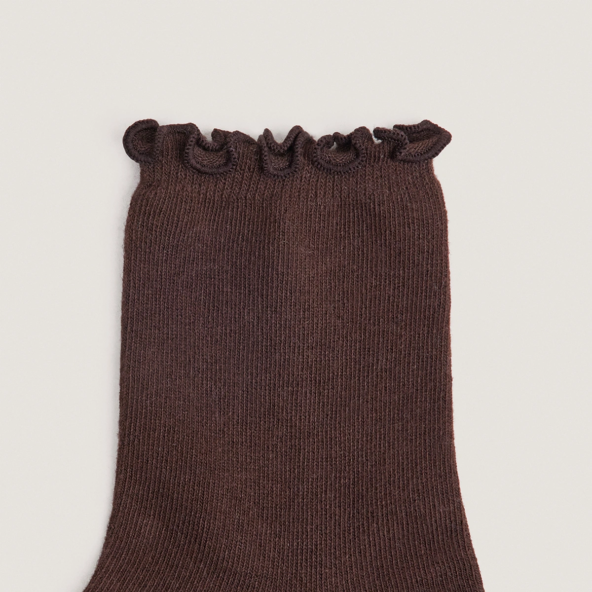 Chaussettes courtes à bordures en textile marron | FOUFOU | Jonak