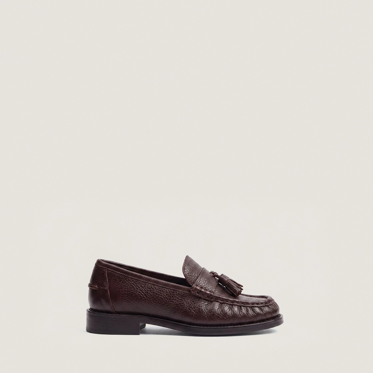 Mocassins à pampilles en cuir grainé marron | DUCHETTE | Jonak